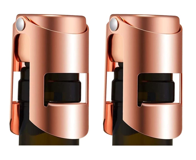 HYZ Champagne Stoppers - Stainless Steel Sparkling Wine Bottle Stopper with Pure Silicone Air Tight Seal - Professional Wine Saver for Champagneï¼ŒProsecco and Cava (2Pack Rose Gold) - Image 1